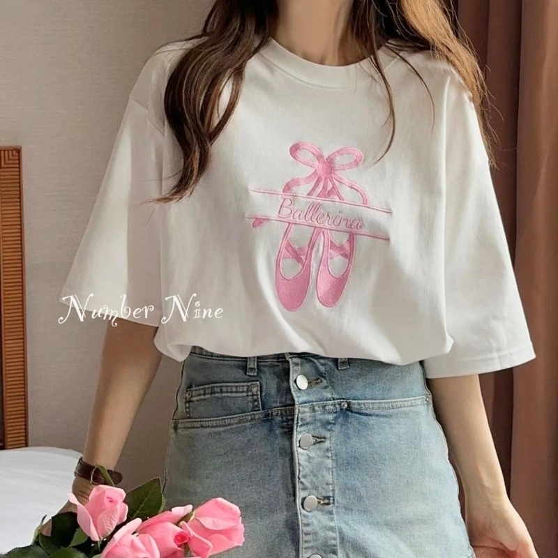 刺繡芭蕾舞鞋Tee